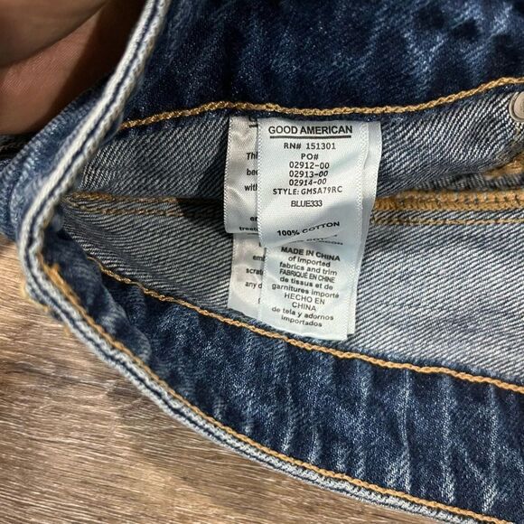 Good American stud asymmetrical jean mini skirt - Picture 4 of 6